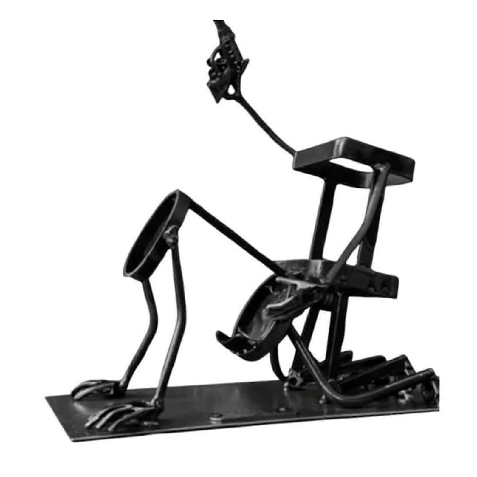 Wine Bottle Holder with Elegant Decorative Metal Design, Countertop Rack for Home and Dining Decor