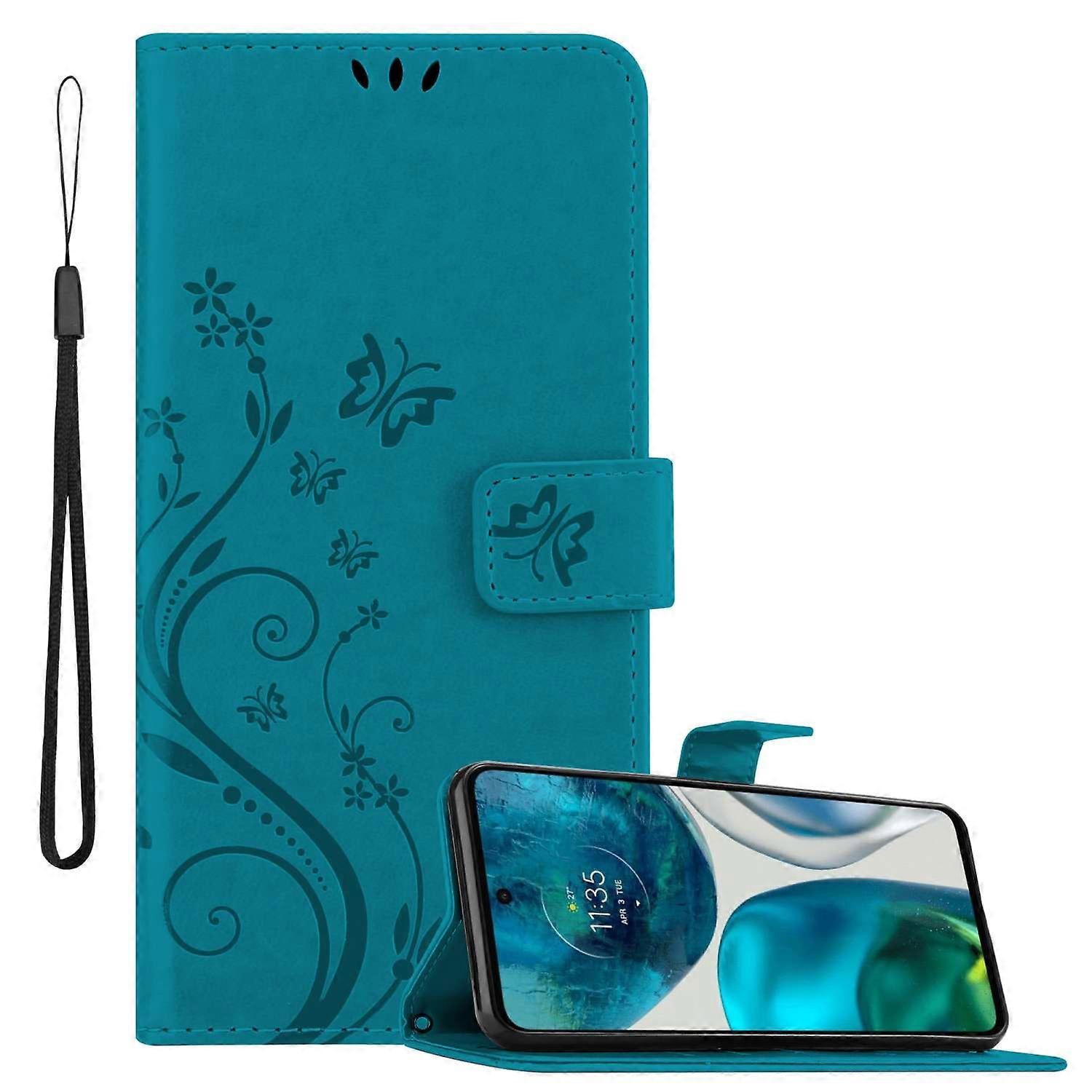 Motorola MOTO G52 4G / G82 5G保護ケース - 花柄とカードスロット付き