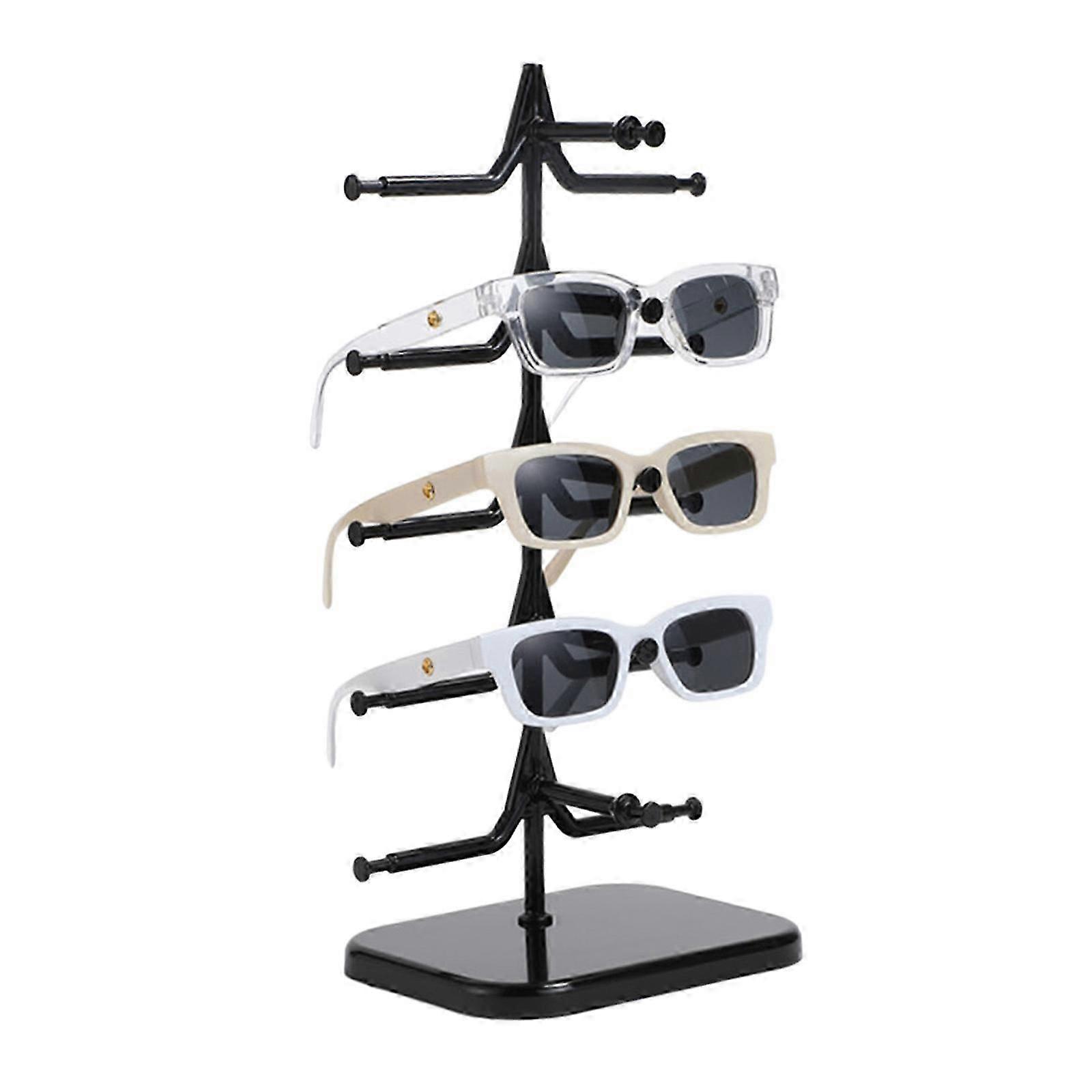 Durable Eyeglass Rack with Multiple Layers Secure Eyeglasses Holder Acrylic Presentation Stand Sunglasses Display Shelf White