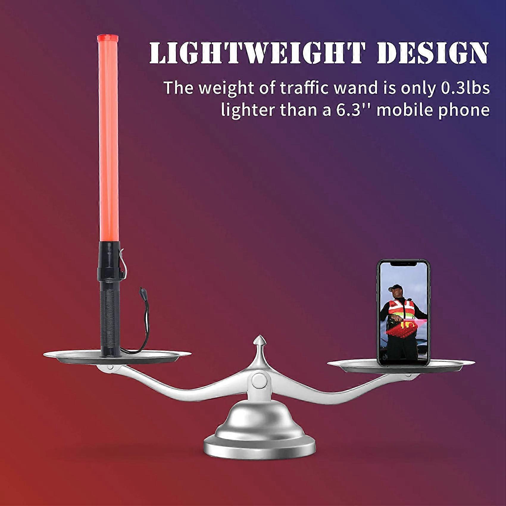 6Pack 21Inch Signal Traffic Safety LED Light Traffic Wands for Parking Guides