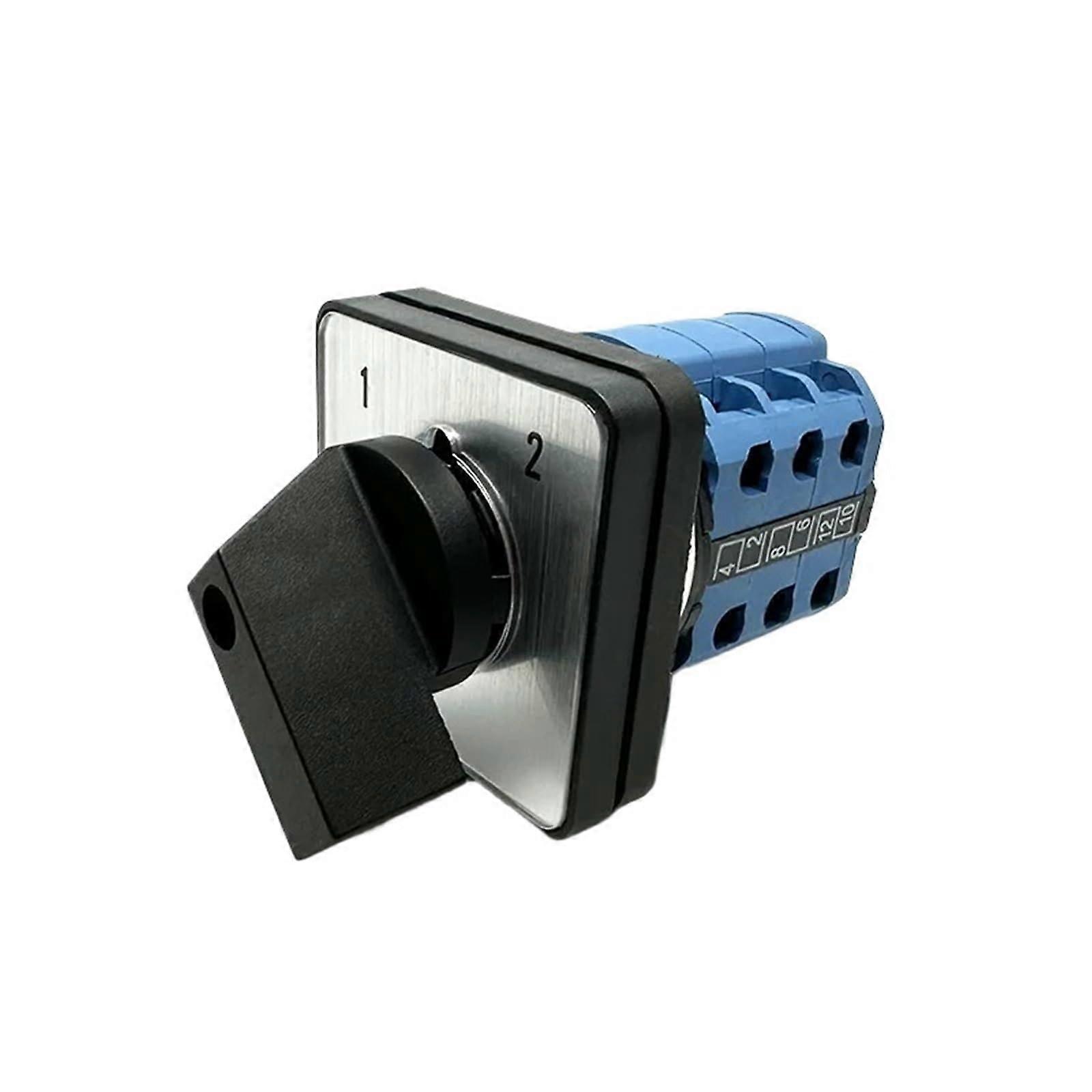 20A Three Pole Rotary Cam Switch 12 Terminal 2 Position 48x48mm Panel Mount Selector Switch