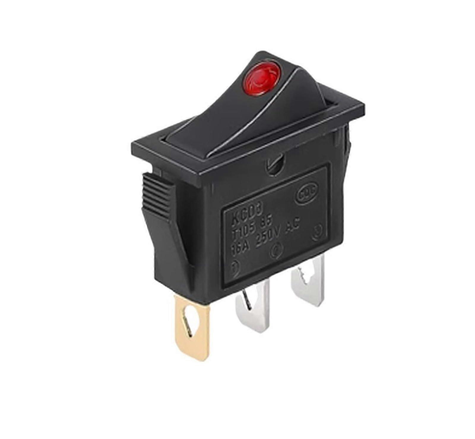 5PCS KCD3 Rocker Switch 3 Pin ONOFF 16A 250V  Type Power Switch  Reliability