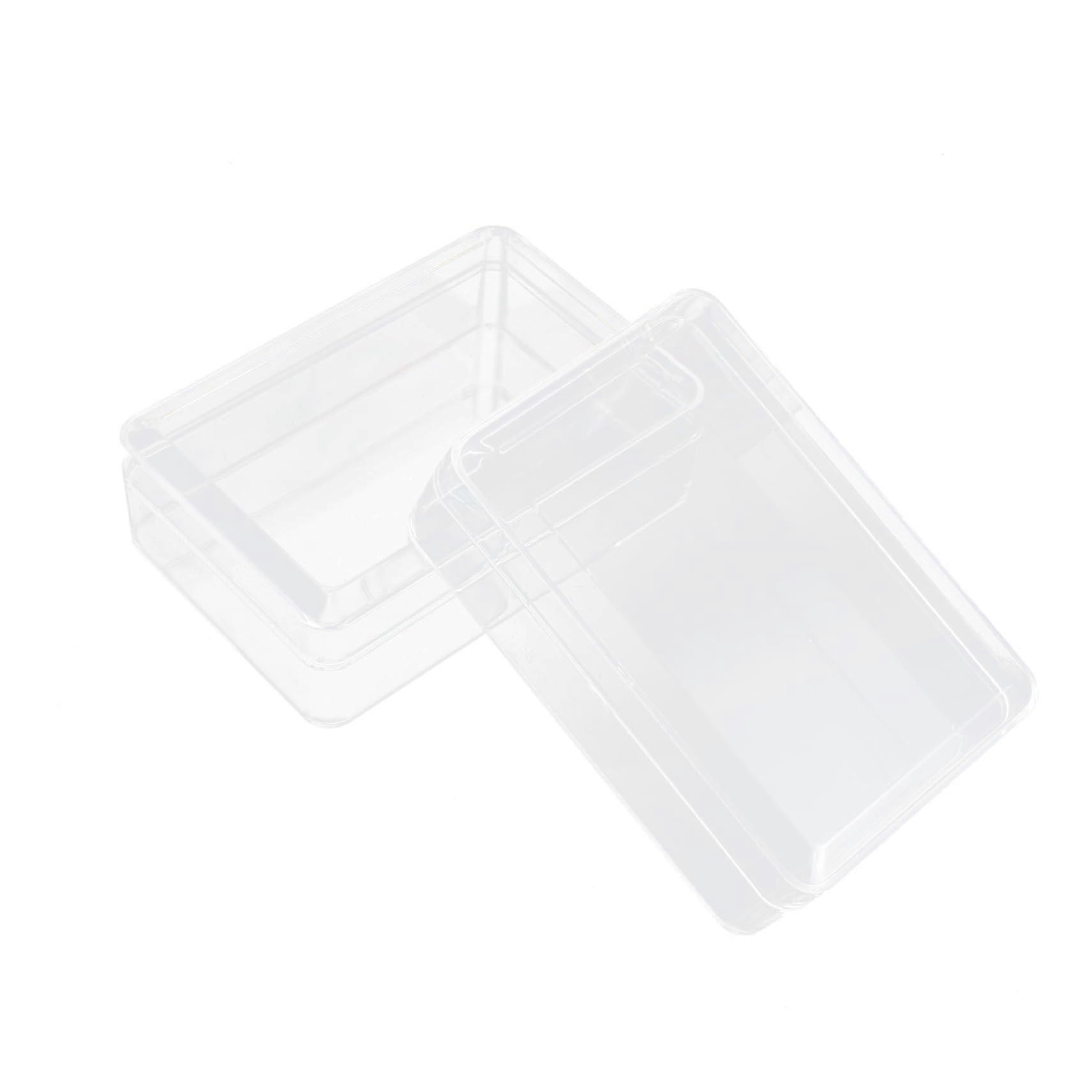 Clear Plastic Storage Containers with Lids, Reusable Food Boxes for Snacks, Crafts, 2 Pack