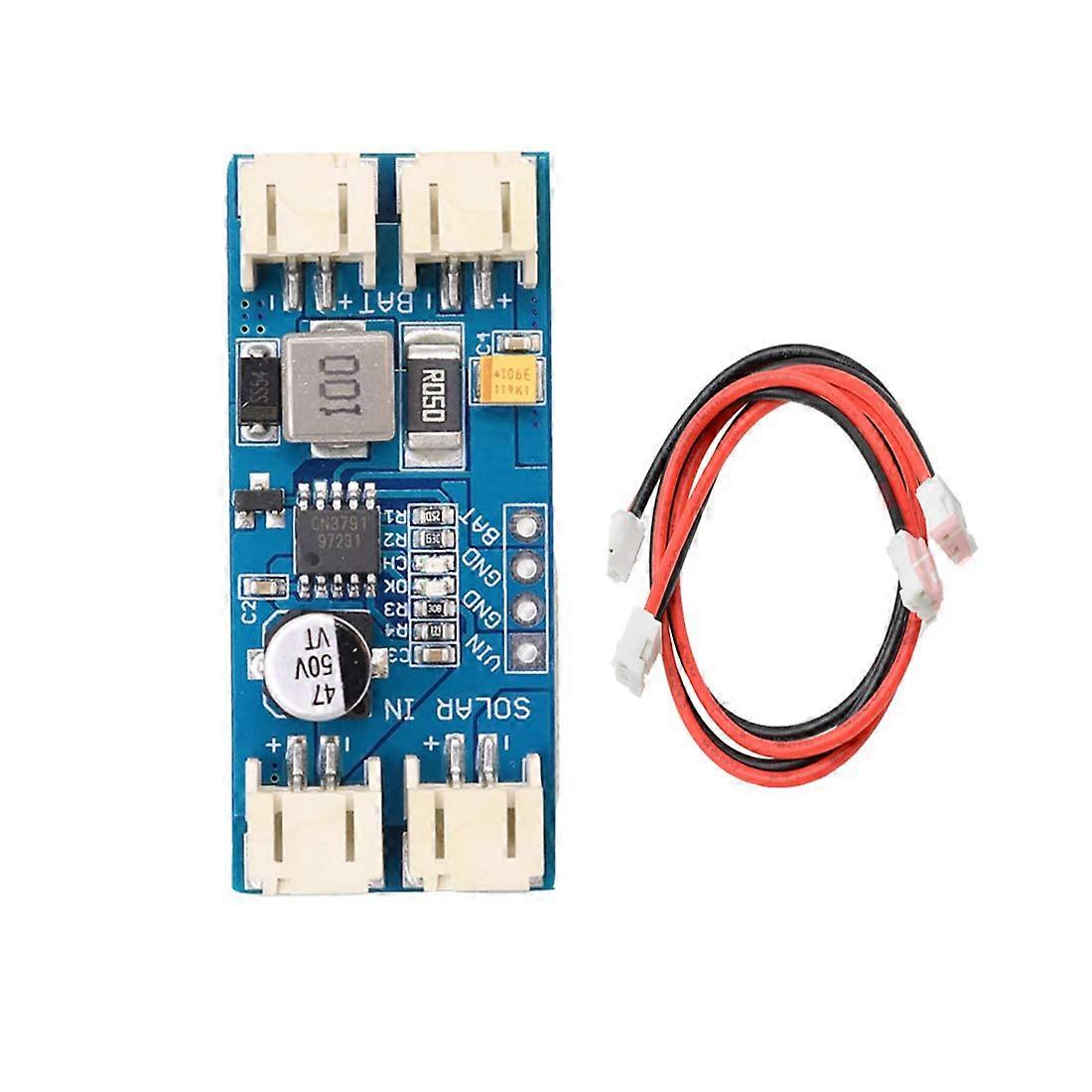 MPPT Solar Charge Controller Board for 1 Cell LiPo Battery, 12V Panel Charger with Cables