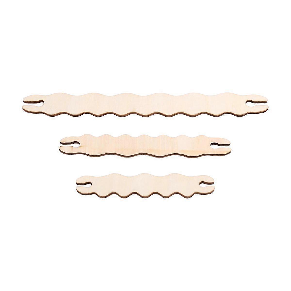 3 Pcs Wooden Weaving Tool Wavy Stick DIY Weaving Tool Shuttles Weaving Stick for Crafts, Knitting Projects