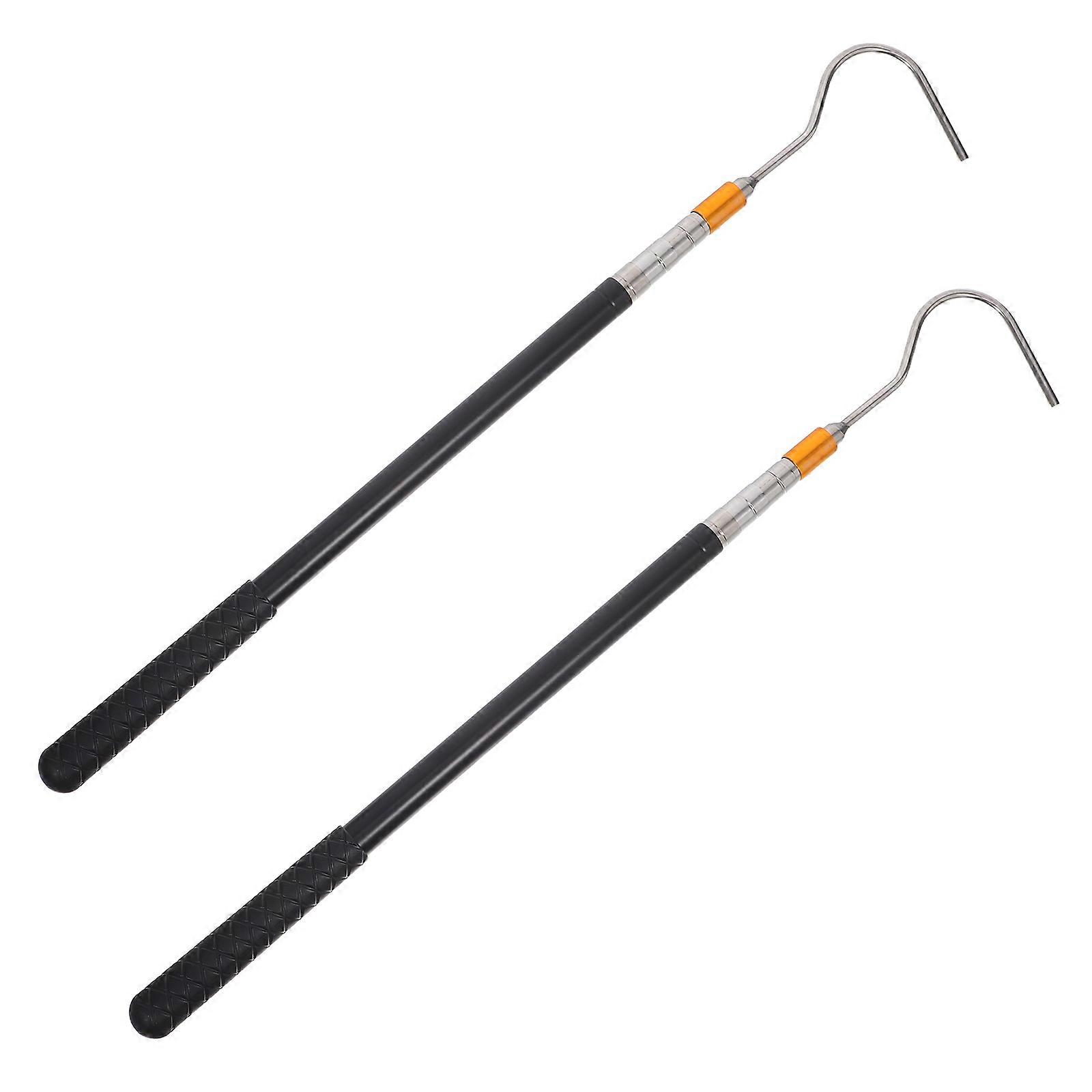 Attic Ladder Pull Down Hook 2Pcs Telescopic Replacement Pole For Loft Stairs Windows With Effortless Operation And Comfortable Grip