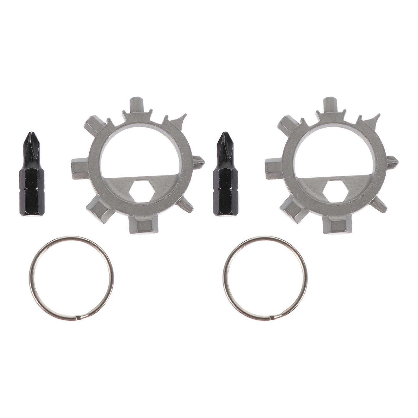 Silver Multi-Functional Octopus Shaped Bicycles Screwdrivers Repair Tools 2Pcs