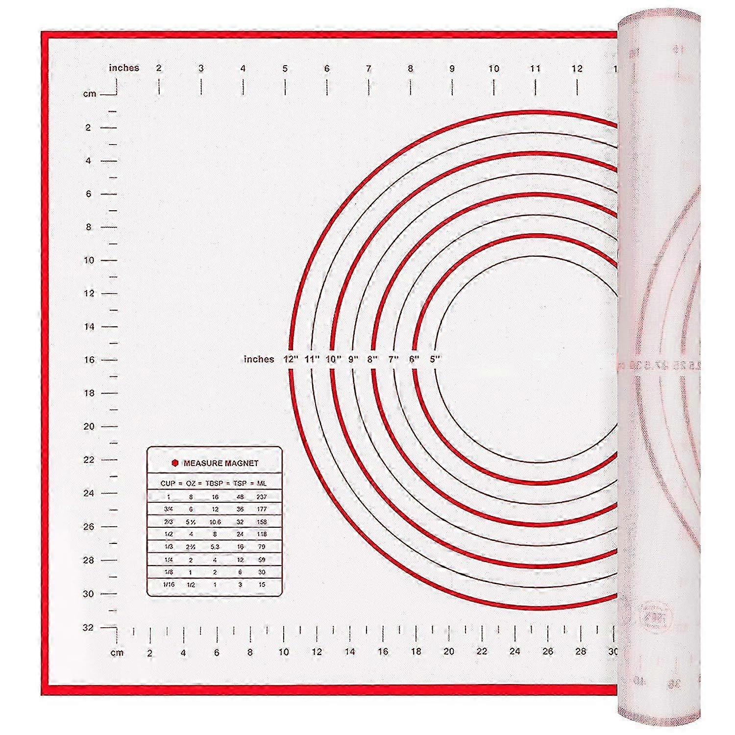 2026 Non-Slip Pastry Mat - Red/White Silicone Baking Surface