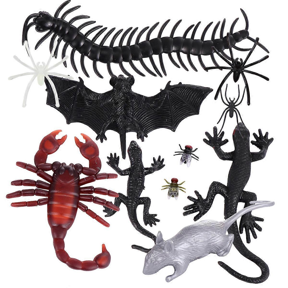 Halloween Prank Toy Simulation Bugs for Playing 150Pcs Plastic Fake Spiders