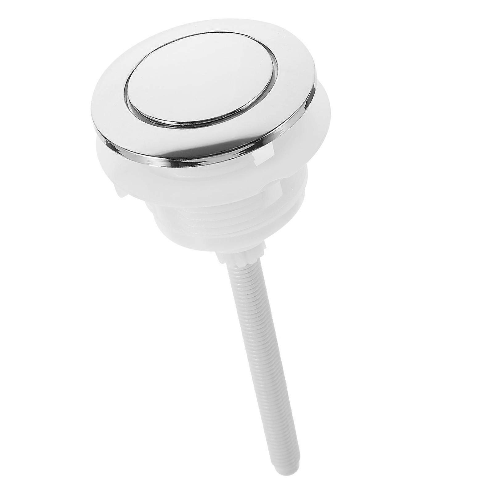 Silver Toilet Push Button Single Flush for Toilet Tank Replacement