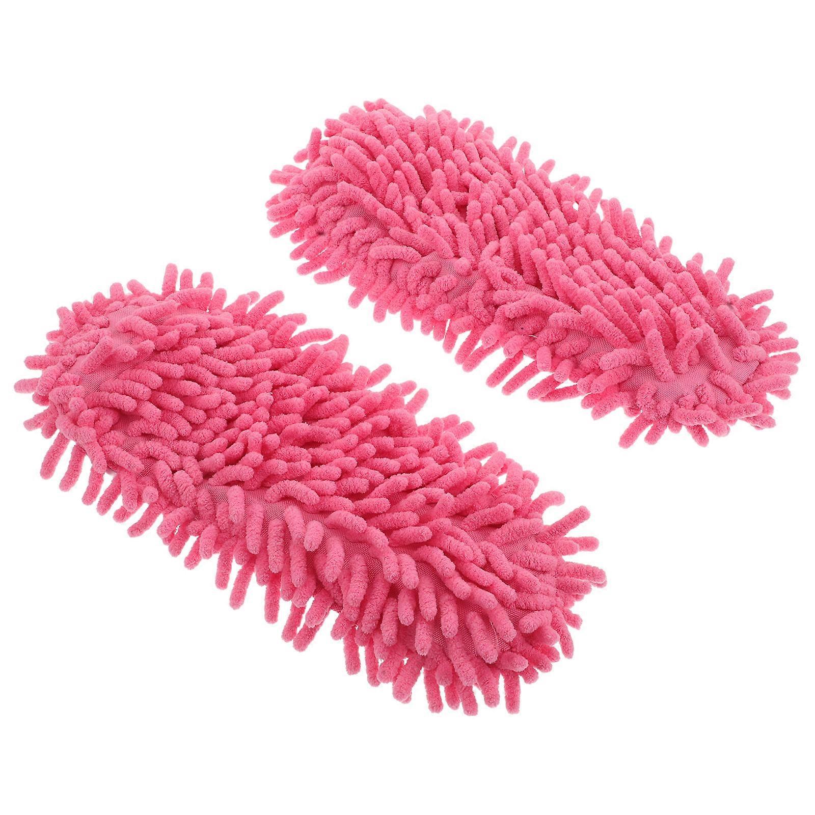 Washable Chenille Slippers for Floor Cleaning Mopping 2Pcs Pair