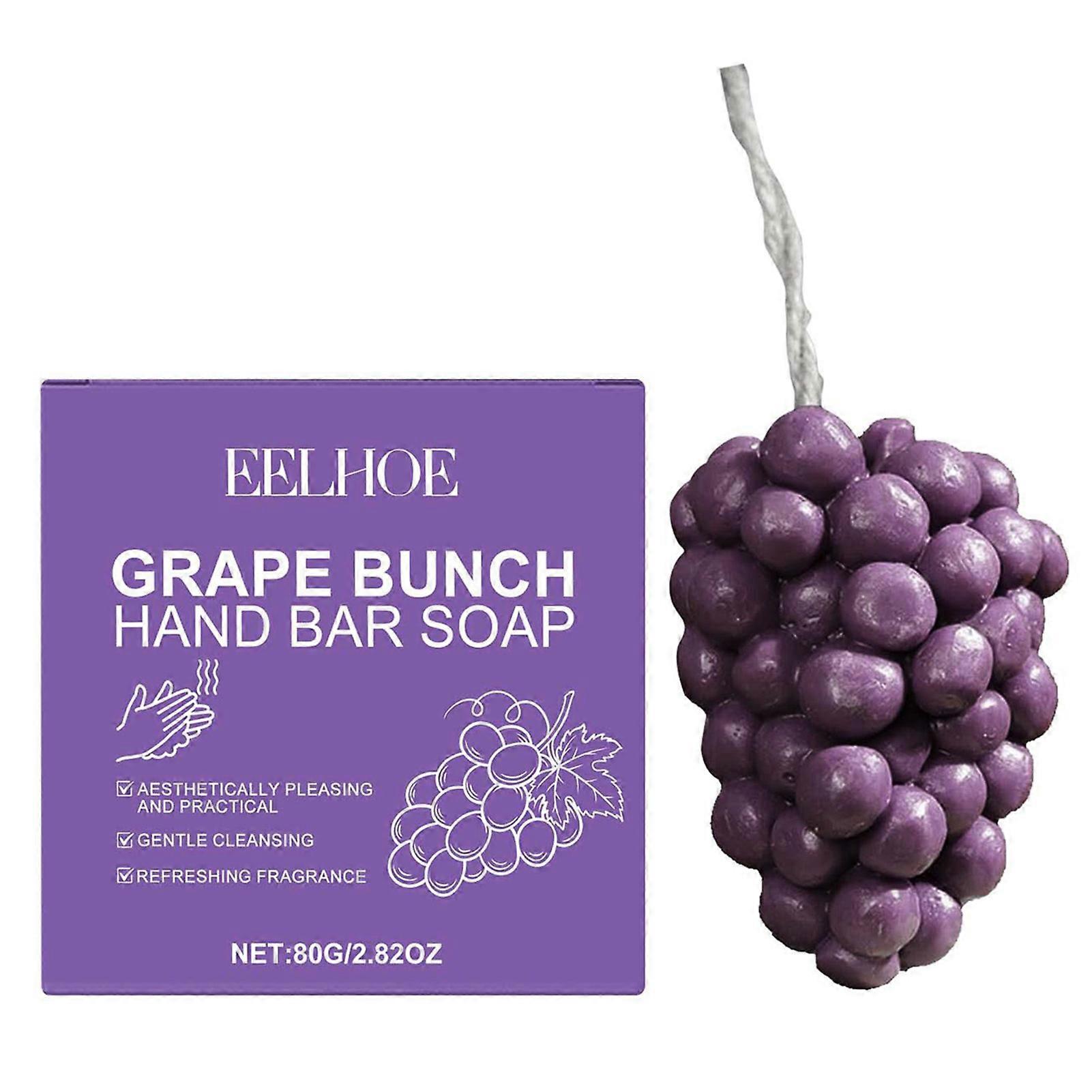 Handcrafted Bunch Grape Soap, Grape Soap On A Rope, Cold Process Bath Soaps with Vine Grapes Essence