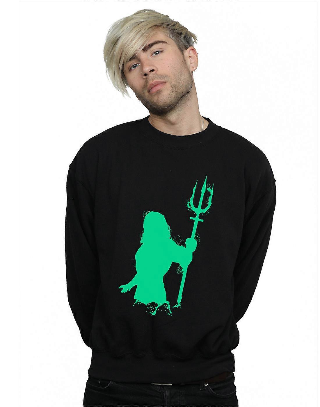 DC Comics Men's Aquaman Aqua Silhouette Sweatshirt