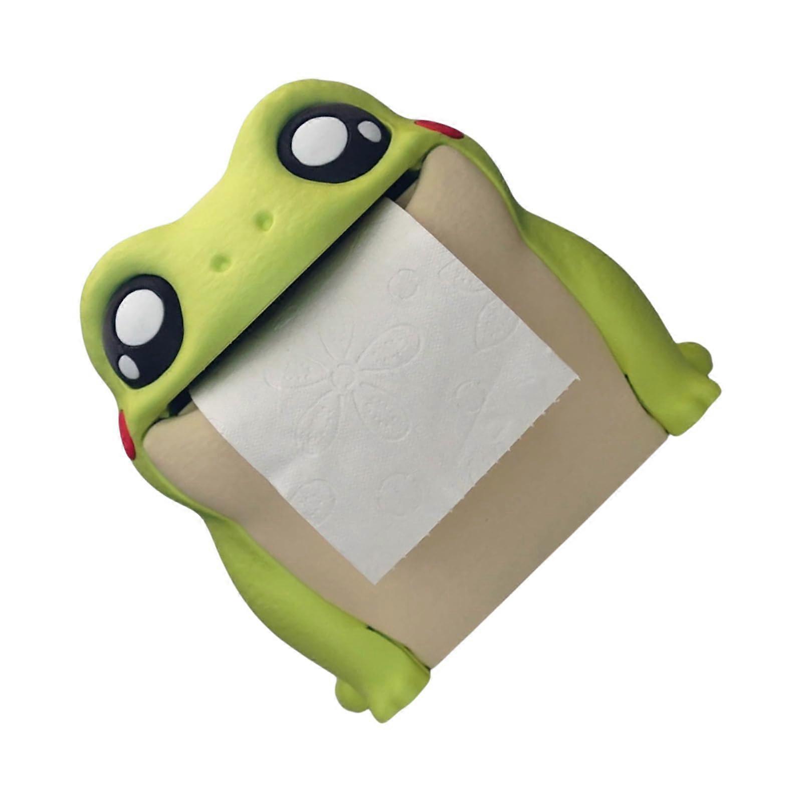 Frog Tissue Box with Charming Frog Design and Quick Access Opening for Home Decorative Accent