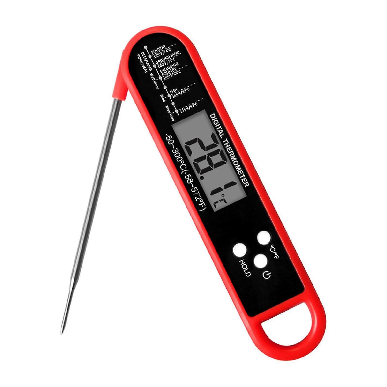 Digital Meat Thermometer 3S Instant Read Folding Stainless Probe for Cooking Grilling Baking BBQ