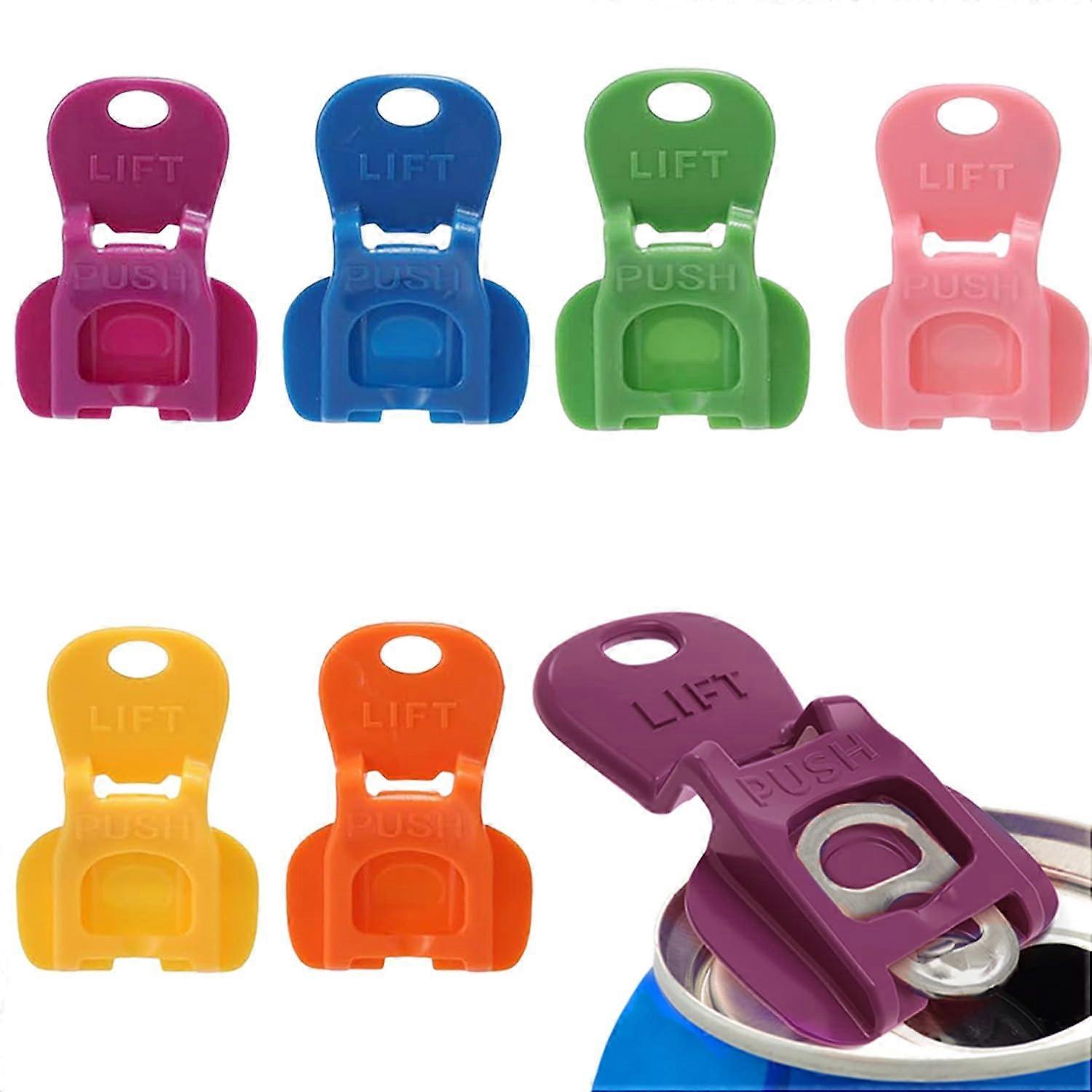 6PCS Can Opener Set, Plastic Ring Pull Can Opener Tool Protects Fingernails for Soda Beer Pop
