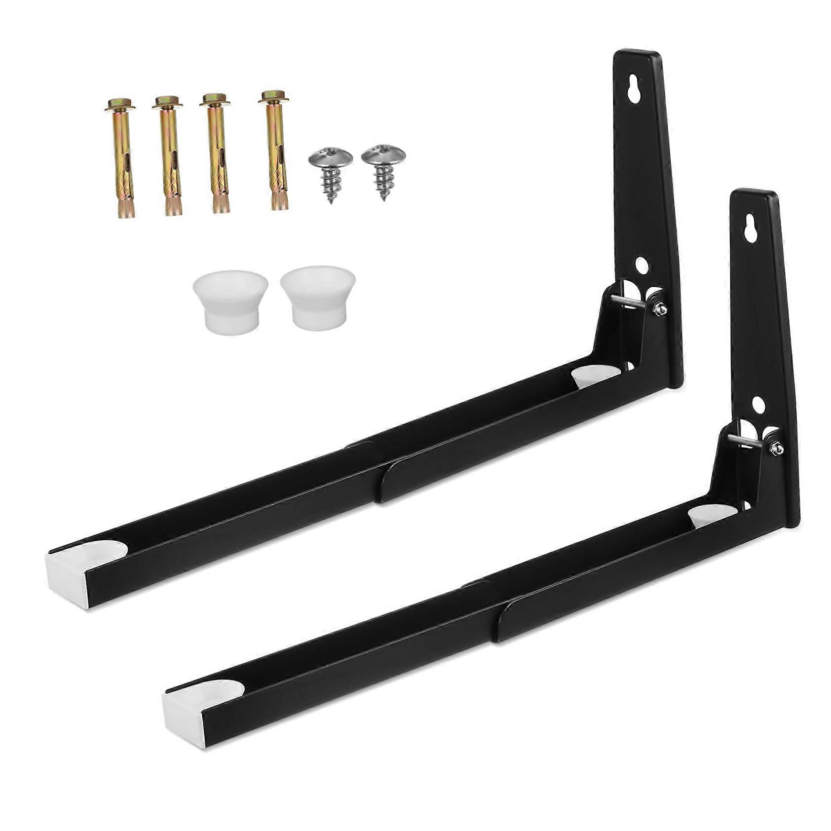 Adjustable Stainless Steel Microwave Wall Mount Bracket with Heavy Duty Foldable SpaceSaving Design