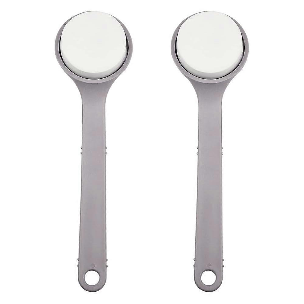 2PCS Back Lotion Applicator with Long Handle and Gray PVA Sponge Bath Brush for SelfApplication