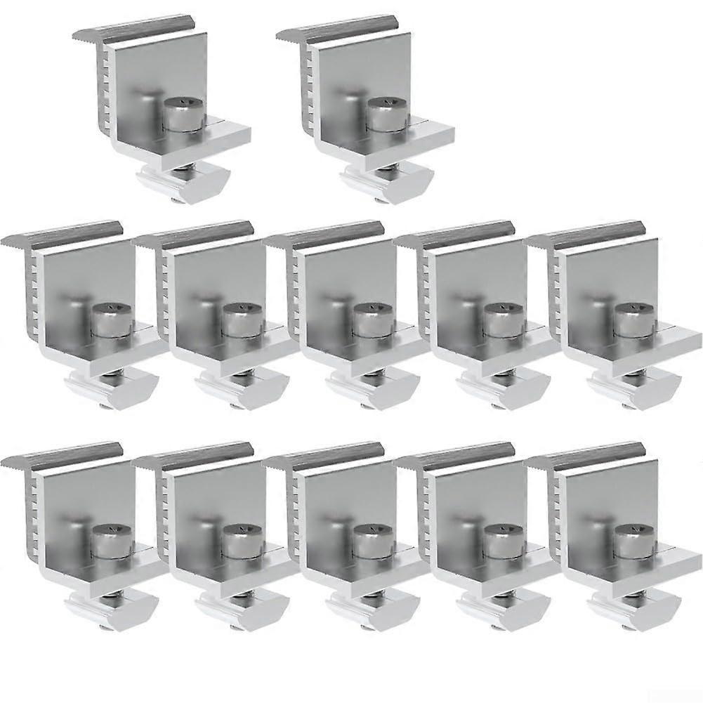 Adjustable Solar Panel Mounting Brackets with Aluminum End and Mid Clamps for 3050mm Modules, 12pcs
