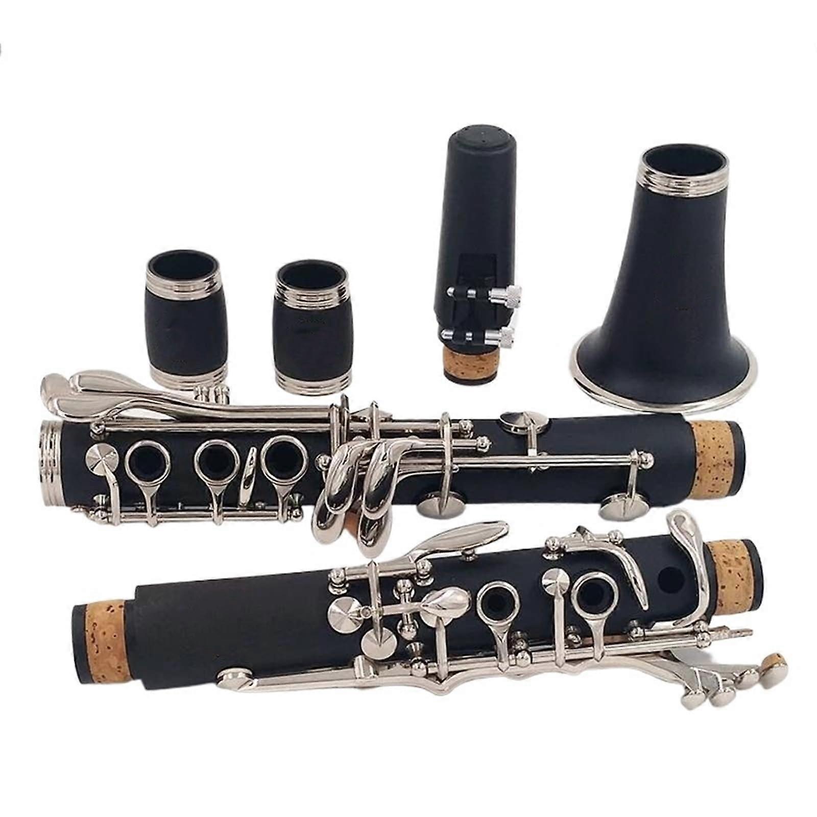 Professional C Clarinet with Responsive Key Action, Rich Tone, Durable Bakelite Body and Case
