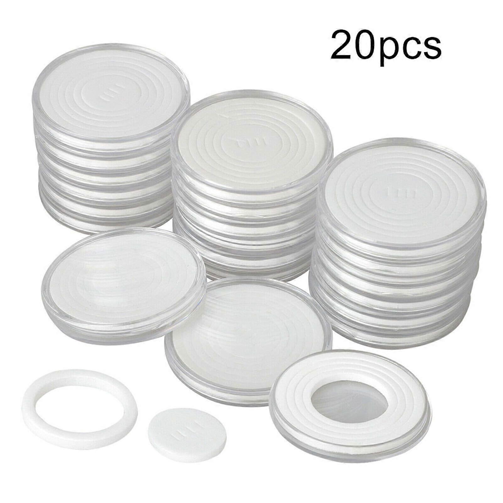 20 Sets 46mm Coin Holder Capsule Protector Collection Clear Coin Storage Box for