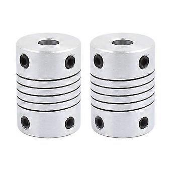 2X 6mm to 8mm Shaft Coupling 25mm Length 18mm Diameter Stepper Motor Coupler Joint Connector for 3D Printer CNC Machine