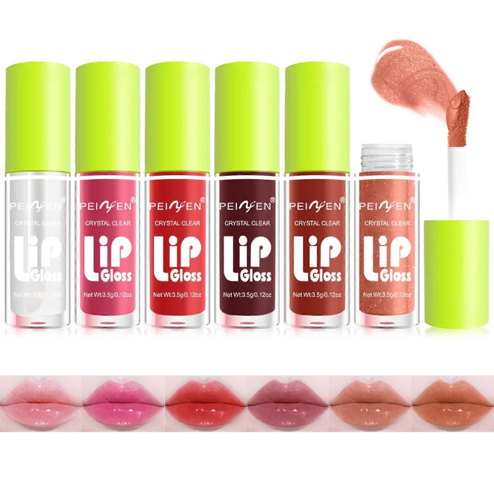 Lip Gloss Set with Deep Hydration and LongLasting Shine, 6 Colors NonSticky Plumping Gloss Pack