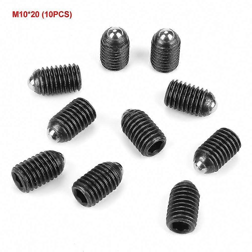 10pcs M10 Hex Socket Spring Plungers, Carbon Steel Ball, M10x20 Thread