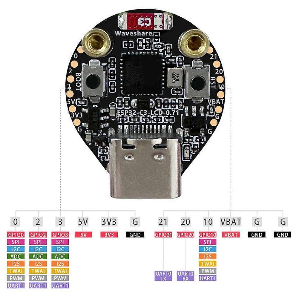 ESP32-C3 0.71 Inch LCD Display Screen Development Board 160x160 Resolution WiFi Bluetooth Microcontroller Board B