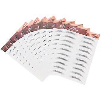 Wasserdichte Augenbrauenaufkleber für Damen, 10 Stück, Schwarz