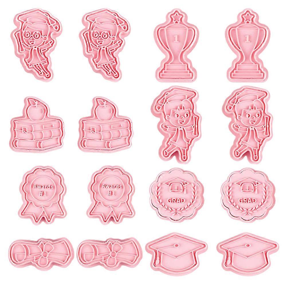 Cookie Cutter Graduation Theme 16Pcs Baking Mould for Home Baking Crafts
