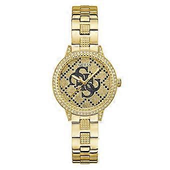 Guess Girlitude Women’s 34mm Gold Tone Crystal ‘G’ Logo Watch