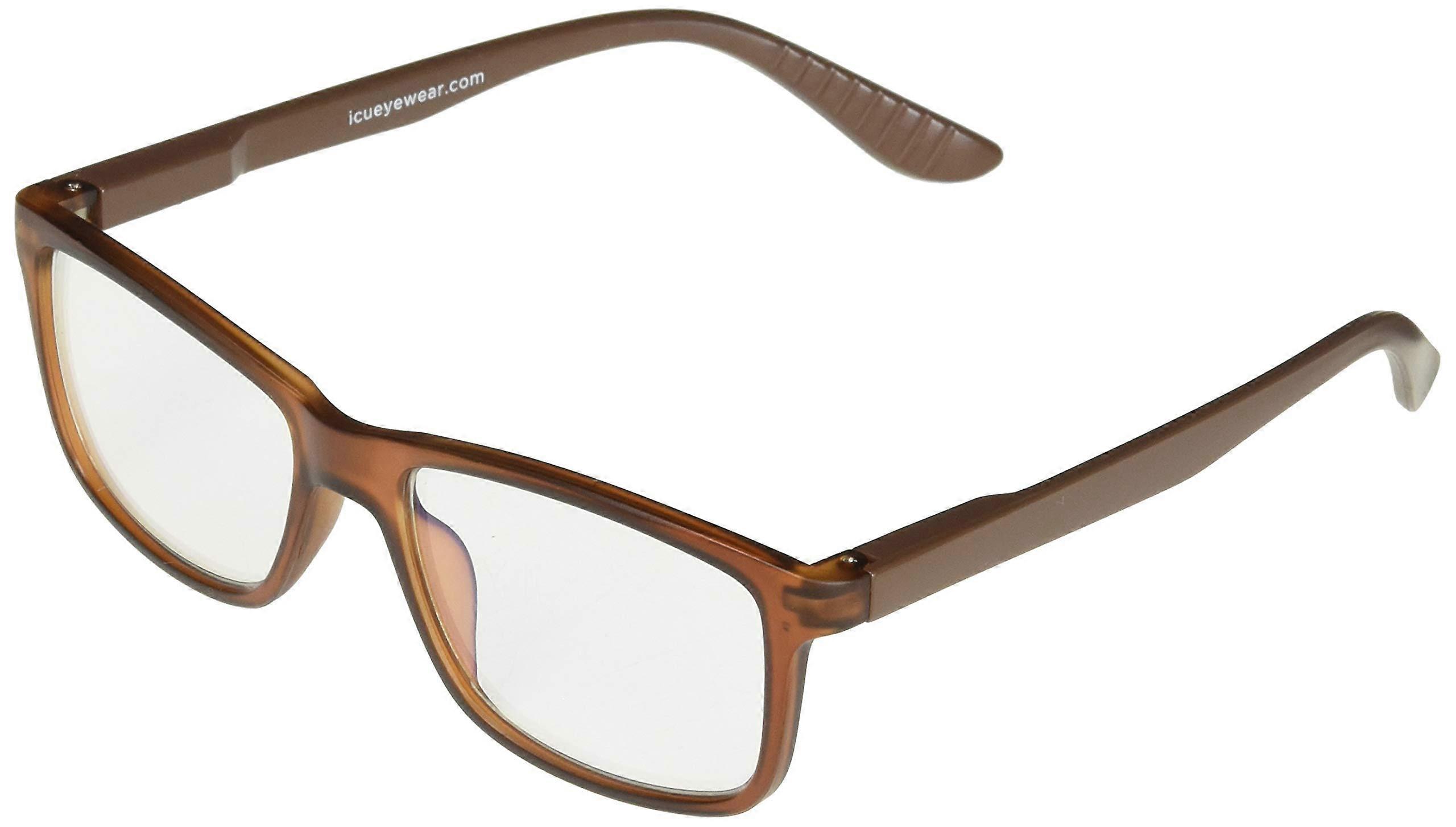 Brown Rectangular Blue Light Blocking Computer Glasses with AntiGlare Lenses for Screen Use