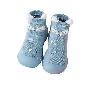 Cute Baby Sock Shoes Boys Girls First Walking Shoes Toddler Cartoon Non Soft Rubber Sole Slippers First Walking Shoes Breathable 6-12 Months