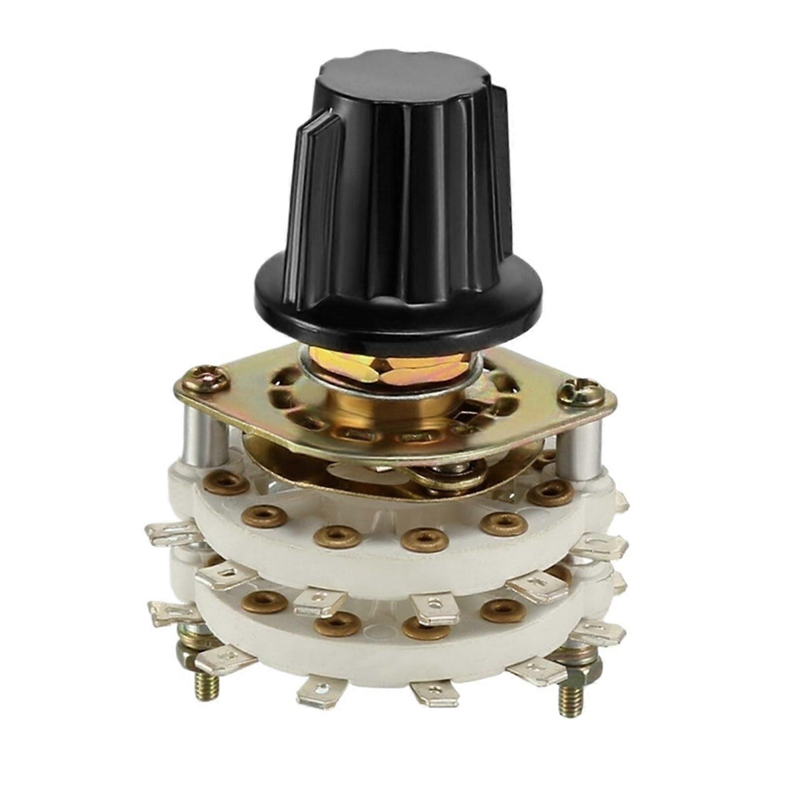 Rotary Switch 2P8T 2 Pole 8 Position with Knob for Precise MultiPosition Control and Panel Use