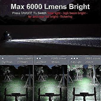 Powerful bicycle light for road cycling with 6000 lumen