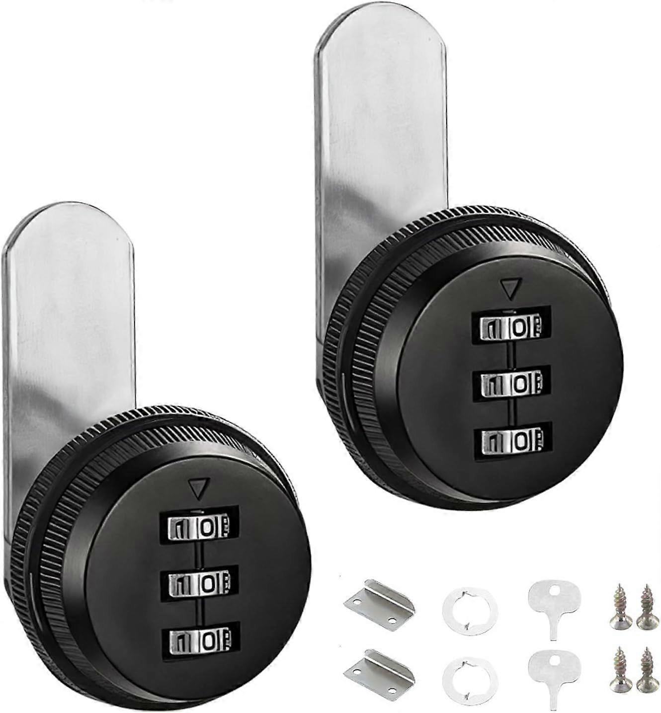 2Pcs Mailbox Code Lock 20mm Cylinder Mailbox Code Lock, 3 Digit Combination Code Lock for Drawer Mailbox (5-12mm)