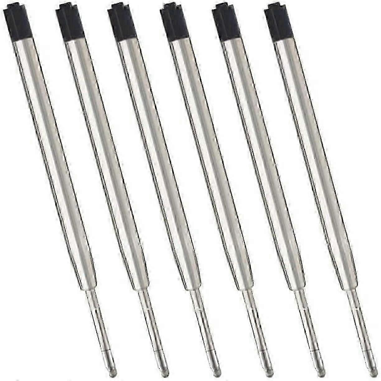 Black Ink Refills (6pcs), Replaceable Ballpoint Pen Refills, 1mm Medium Tip