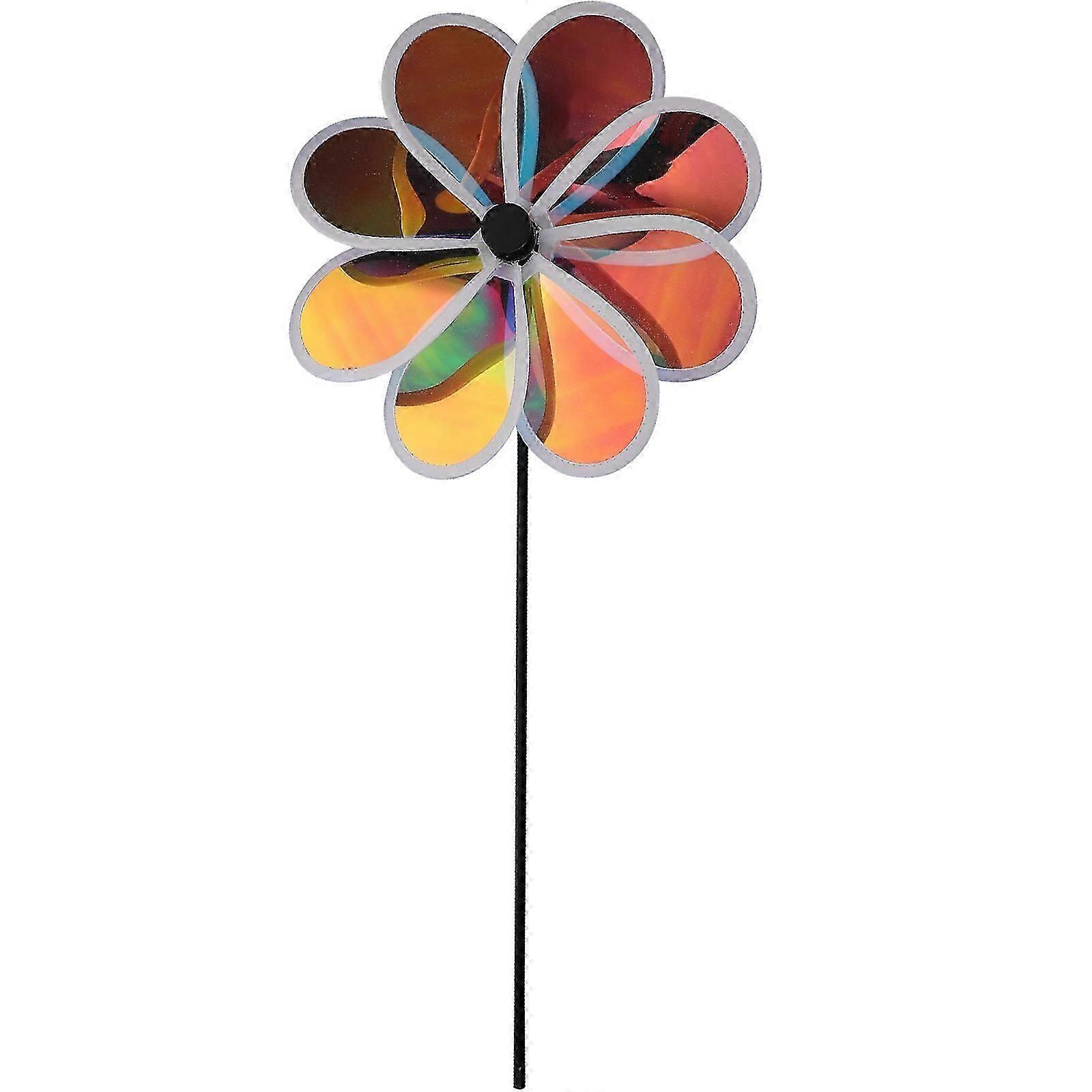 Reflective Eight-Leaf Windmill Bird for Garden Outdoor Tool