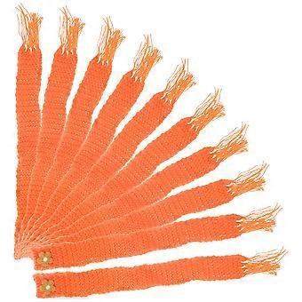 Mini Lenço de Algodão para Boneca, Ideal para Decoração DIY, Pacote com 10 Unidades, Lembrancinha de Festa, Laranja