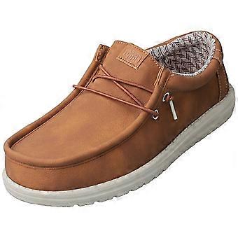 Hey Dude Wally Classic Mens Loafer Shoes in Tan
