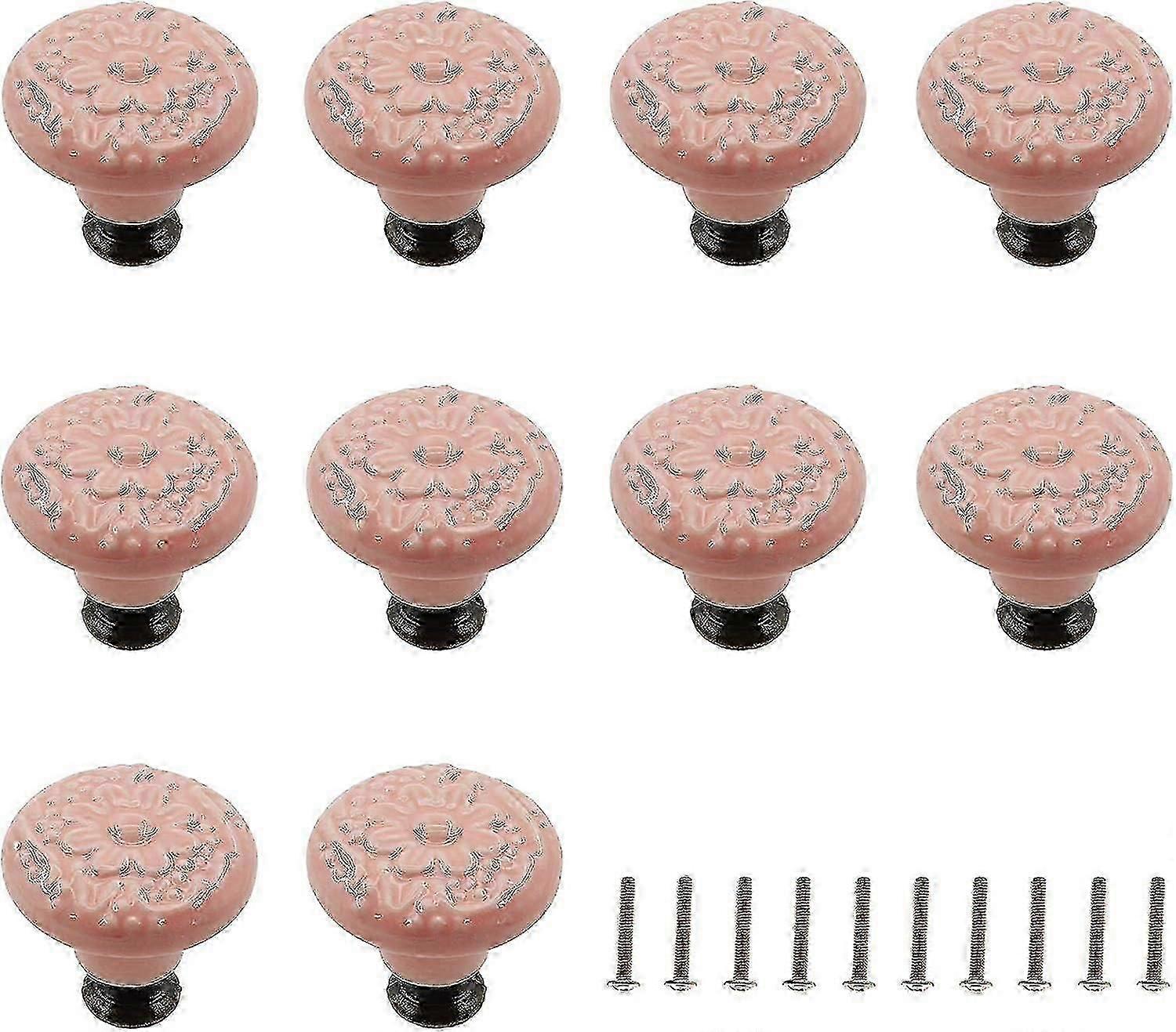 2026PING-Decorative Ceramic Drawer Knobs - 10 Pack (Pink)