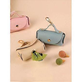 Spot Outdoor Leather Toilet Picker PINK / Portable Pet Poop Bag Dispenser /