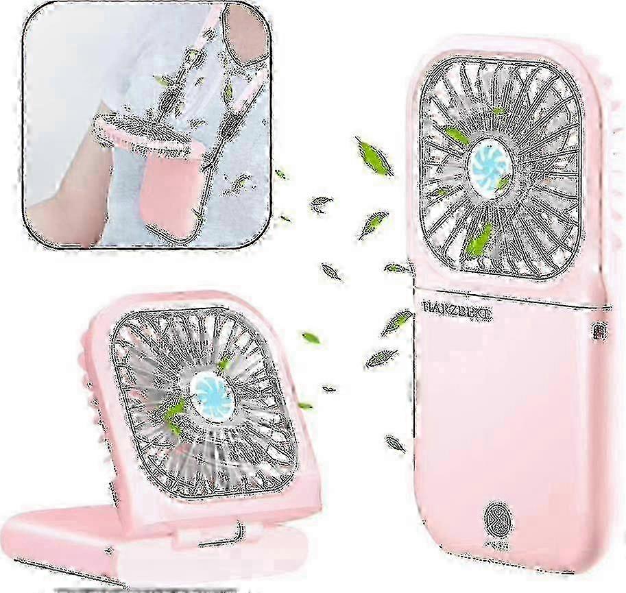 Handheld fan, three-speed adjustable, foldable, with emergency charging function and portability