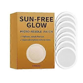 7pcs Sun Free Glow Self-Tan Patches, Micro-Needle Design for Streak-Free, Even Skin Tone, No-Mess Tanning Care，Natural Bronze hx