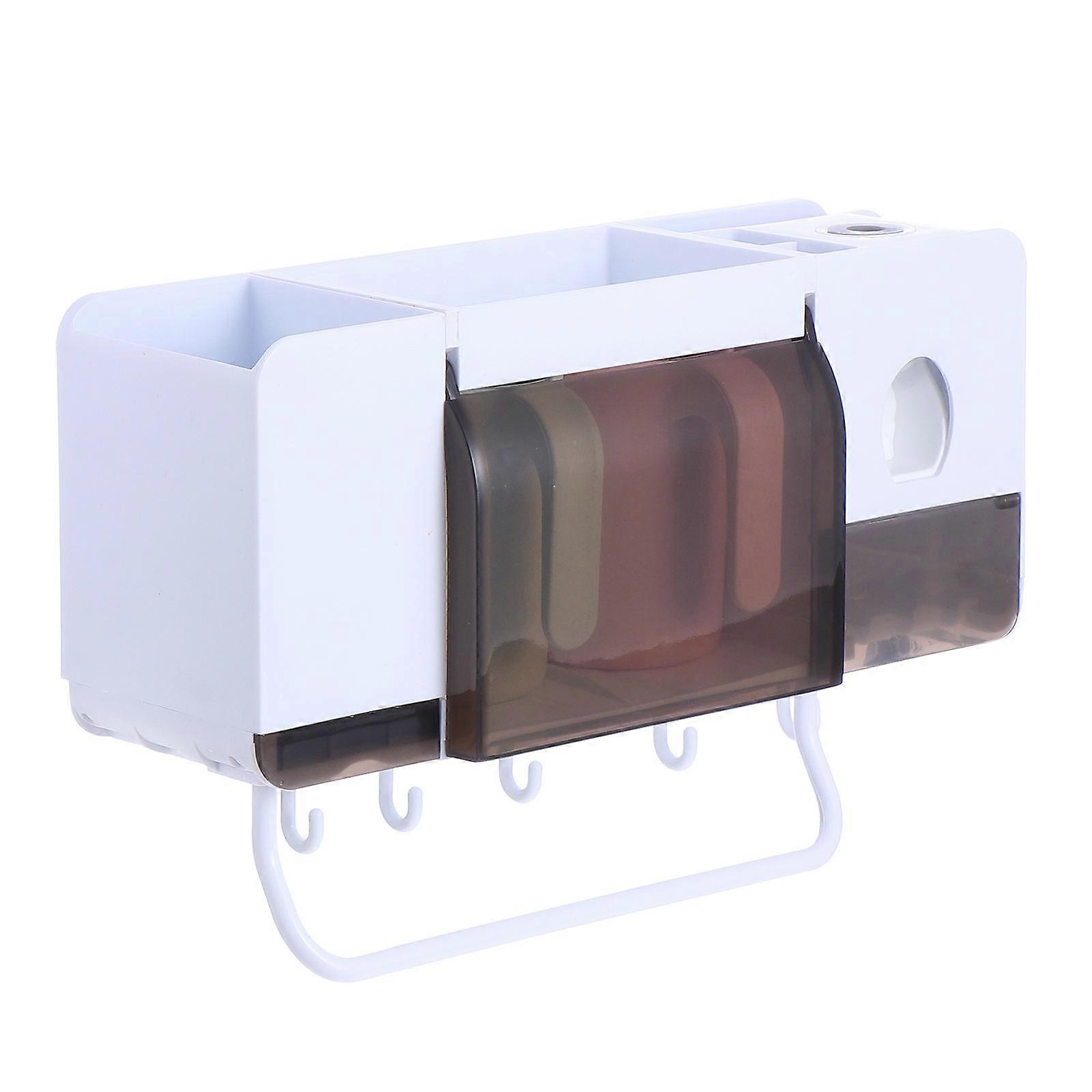 Toothbrush Holder Multifunctional Toothpaste Rack for 2Pcs Bathroom Organizer