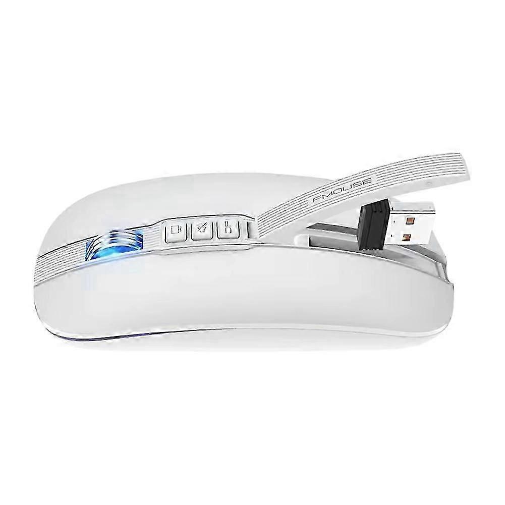 Wireless Bluetooth Mouse 2.4G Wireless Office Mouse Tablet PC White