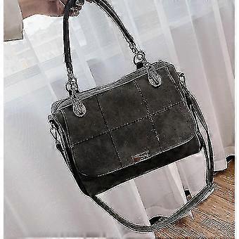 Bolsas de ombro femininas grande capacidade Matcha Green Leather Lady Totes Boston Bag (preto)-preto