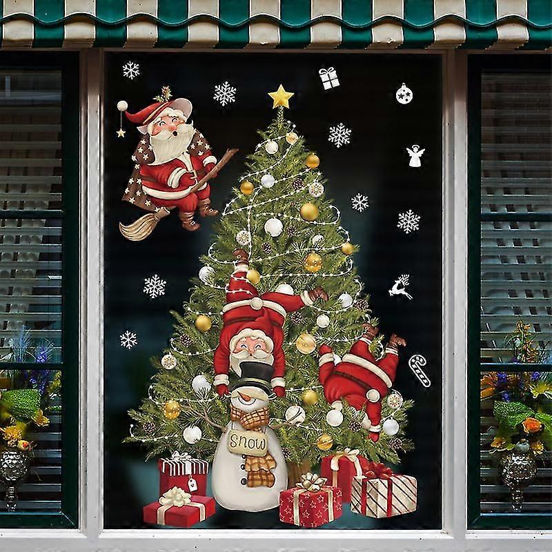 2pcs Christmas Snowflake Window Clings Sticker