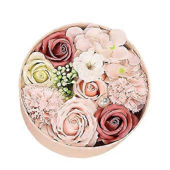 Soap Flower Gift Soap Flower Small Round Box for Decoration 1Pcs Pink